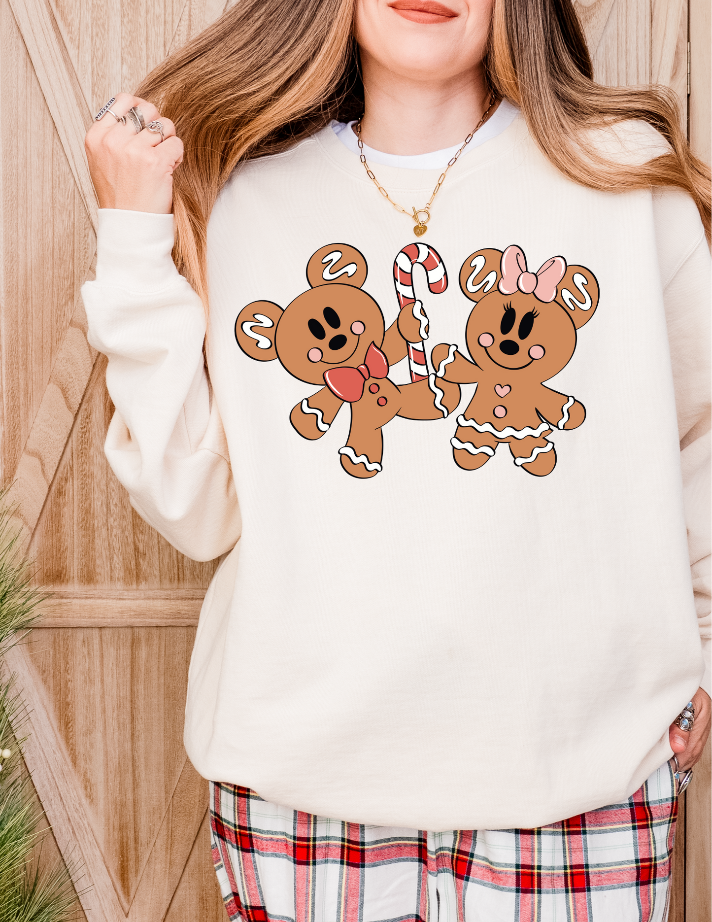 Gingerbread Mickey and Minnie Vintage Crew